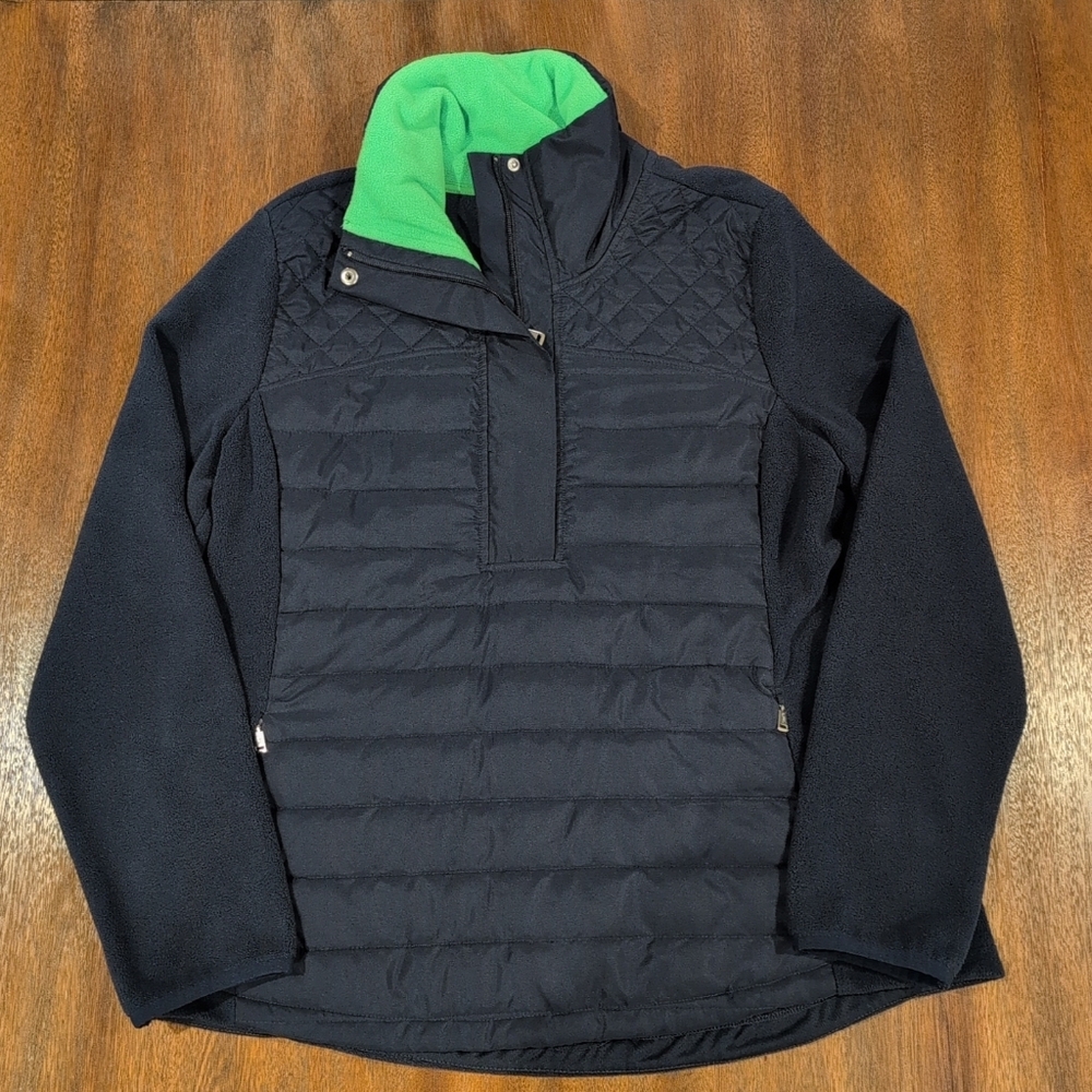 LRL Ralph Lauren Active Jacket Quilted Fleece Full Zip Womens XLarge Blue Mock